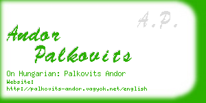 andor palkovits business card